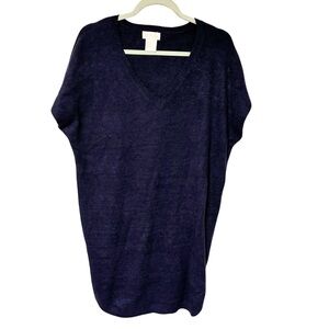 Softies V-Neck Dark Blue Cozy Cloud Caftan Women Small/Medium Lounge Sleepwear